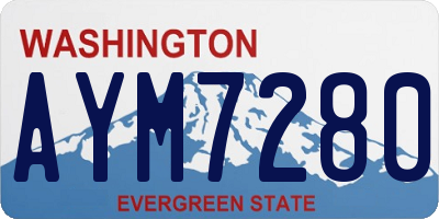 WA license plate AYM7280