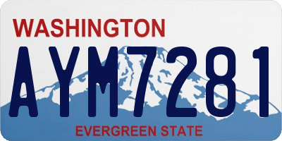 WA license plate AYM7281