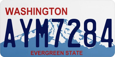 WA license plate AYM7284