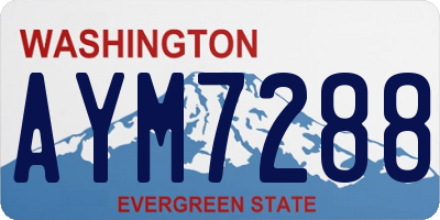 WA license plate AYM7288