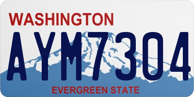 WA license plate AYM7304