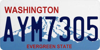 WA license plate AYM7305