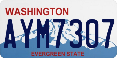 WA license plate AYM7307