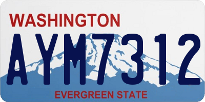 WA license plate AYM7312