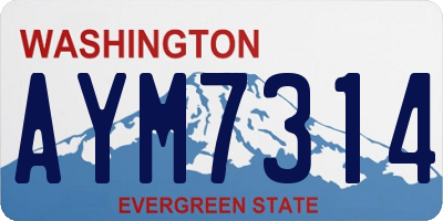 WA license plate AYM7314