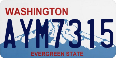 WA license plate AYM7315
