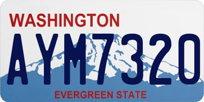 WA license plate AYM7320