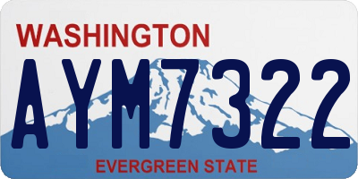 WA license plate AYM7322