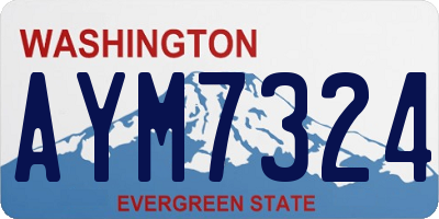 WA license plate AYM7324