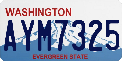 WA license plate AYM7325