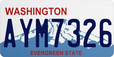 WA license plate AYM7326