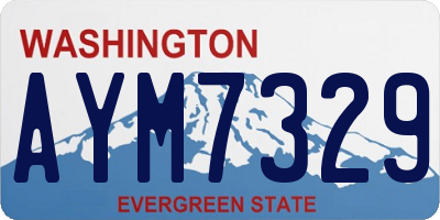 WA license plate AYM7329