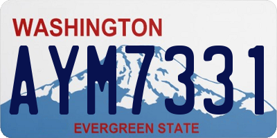 WA license plate AYM7331