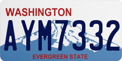 WA license plate AYM7332