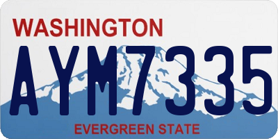 WA license plate AYM7335
