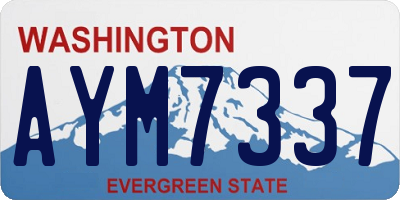 WA license plate AYM7337