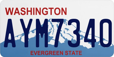 WA license plate AYM7340