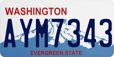WA license plate AYM7343