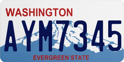 WA license plate AYM7345