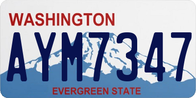 WA license plate AYM7347
