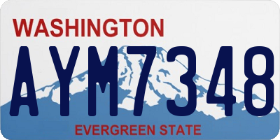 WA license plate AYM7348
