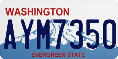 WA license plate AYM7350