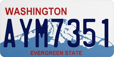 WA license plate AYM7351