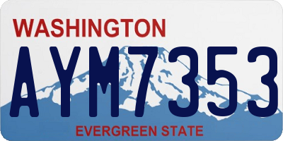 WA license plate AYM7353