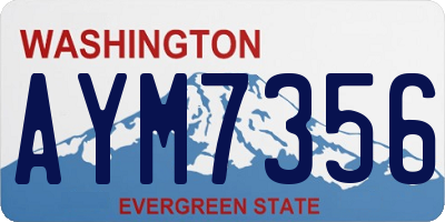 WA license plate AYM7356