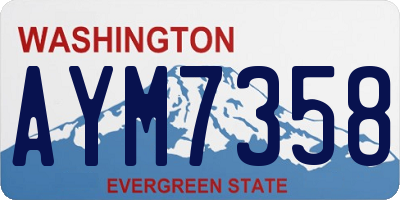 WA license plate AYM7358