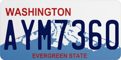 WA license plate AYM7360