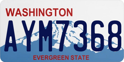 WA license plate AYM7368