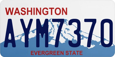 WA license plate AYM7370