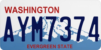 WA license plate AYM7374