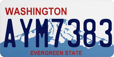 WA license plate AYM7383