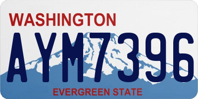 WA license plate AYM7396