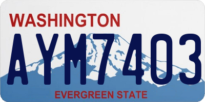 WA license plate AYM7403