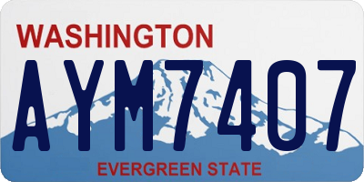 WA license plate AYM7407