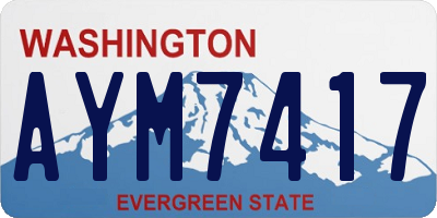 WA license plate AYM7417