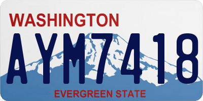 WA license plate AYM7418