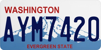 WA license plate AYM7420