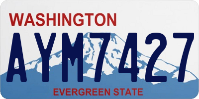 WA license plate AYM7427