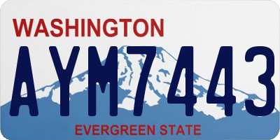WA license plate AYM7443
