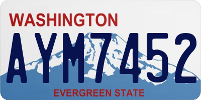 WA license plate AYM7452