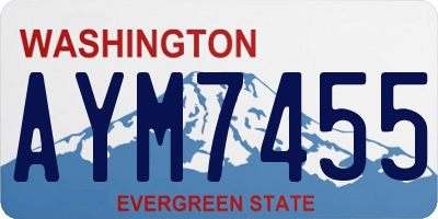 WA license plate AYM7455