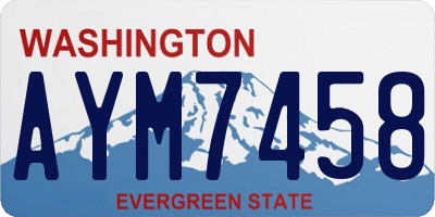 WA license plate AYM7458