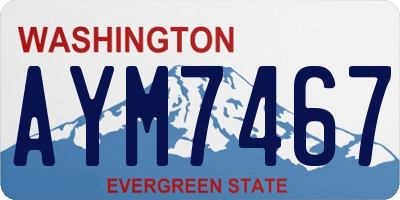 WA license plate AYM7467