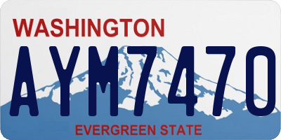 WA license plate AYM7470