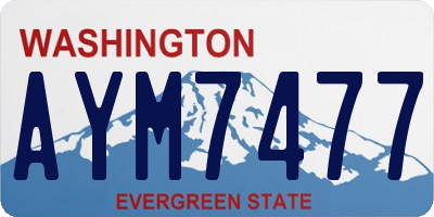 WA license plate AYM7477