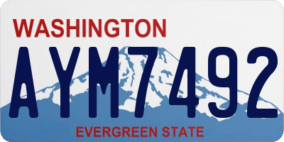 WA license plate AYM7492